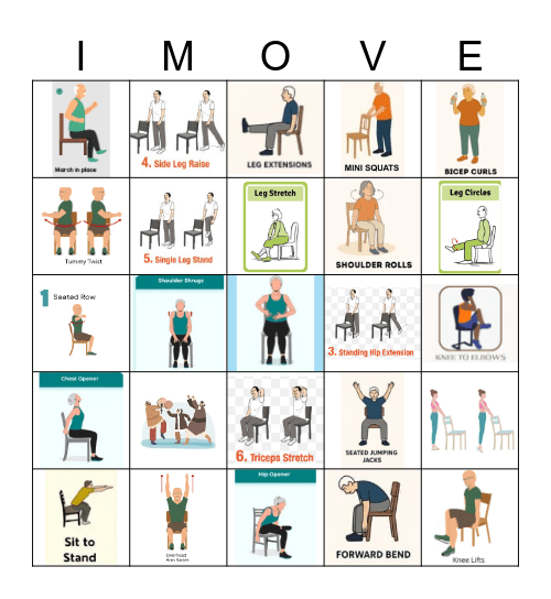 Heart Health Movement Bingo Card