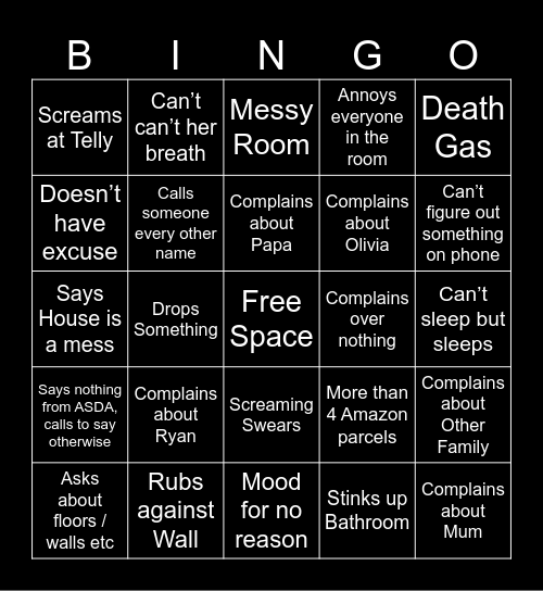 NANA BINGO Card