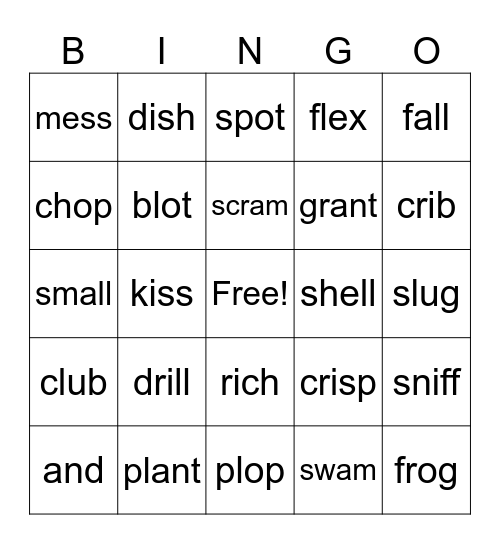 Calvin spelling 11/7 and 11/11 Bingo Card
