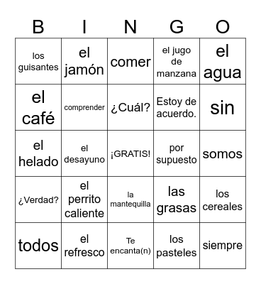 Tema 3 Bingo Card