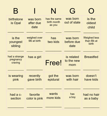 Mingle Bingo: find someone who… Bingo Card