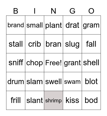 Calvin spelling 11/11/25 Bingo Card