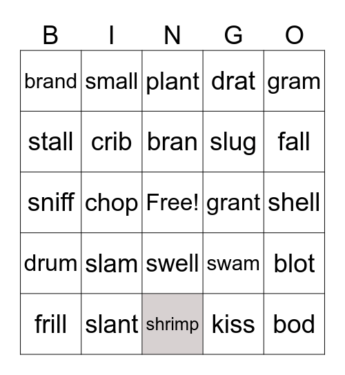 Calvin spelling 11/11/25 Bingo Card