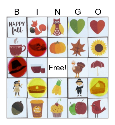 Thanksgiving BINGO Card