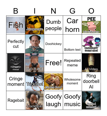 Unusual bingo 7 Bingo Card