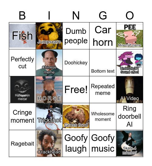 Unusual bingo 7 Bingo Card