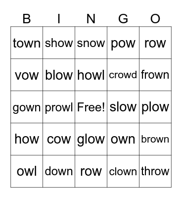 7.2 ow bingo Card