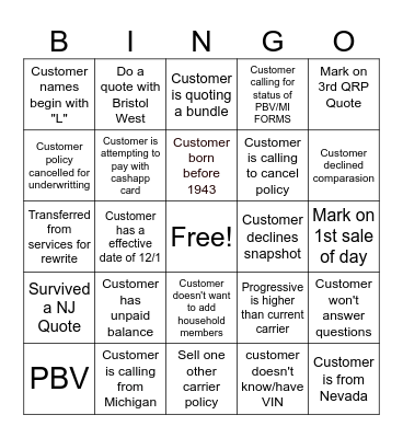 Bingo Trot Friday Bingo Card