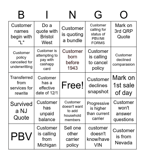 Bingo Trot Friday Bingo Card
