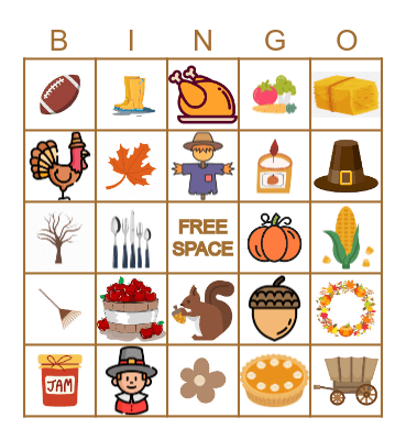 THANKSGIVING BINGO Card