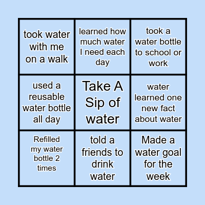 Water Bingo Card