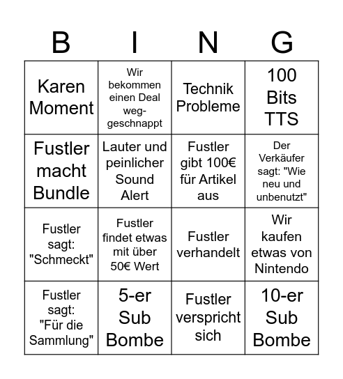 Flohmarkt Bingo Card