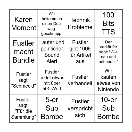 Flohmarkt Bingo Card