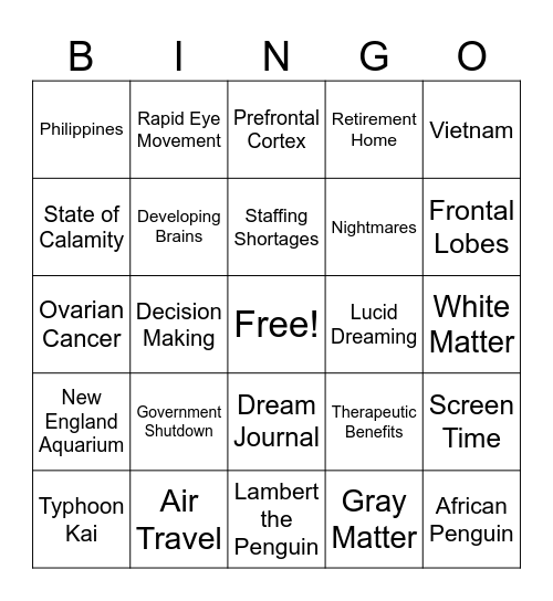 CNN 10 11/7/25 Bingo Card