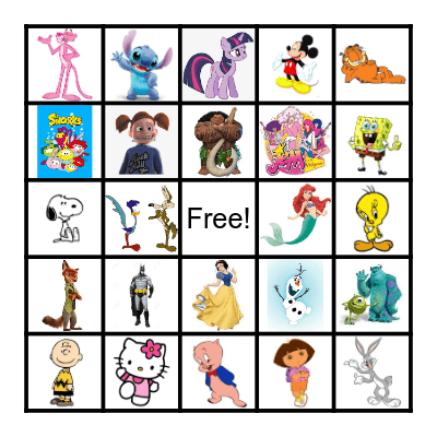 Cartoons Bingo Card