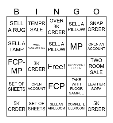 GARDNER WHITE Bingo Card