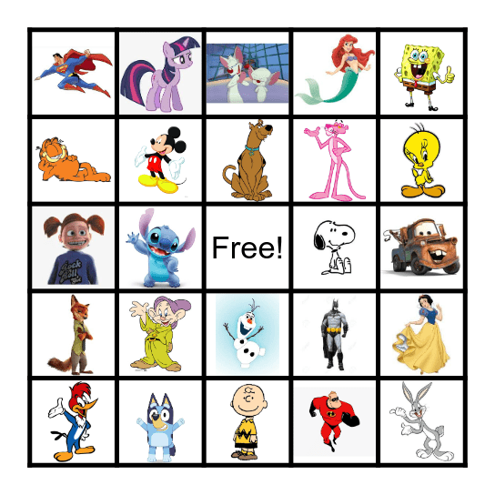 Cartoons Bingo Card
