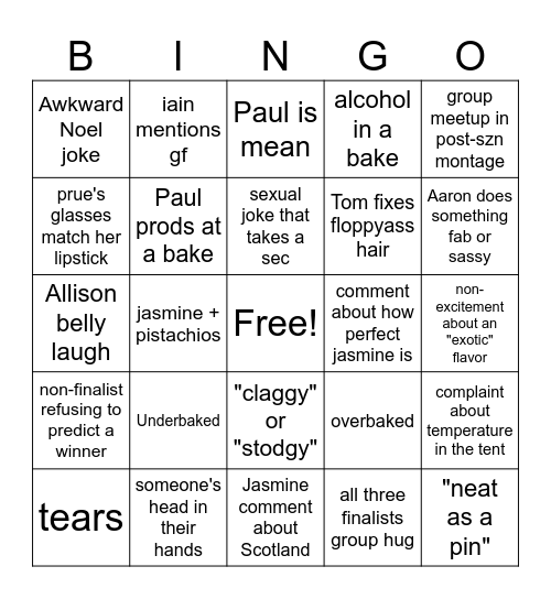GBBO 2025 BINGO Card