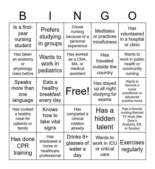 Scrub in Bingo! Bingo Card