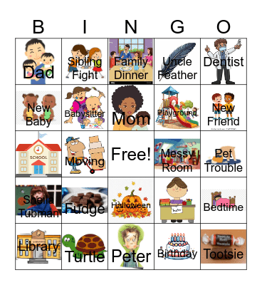 Superfudge Bingo Card