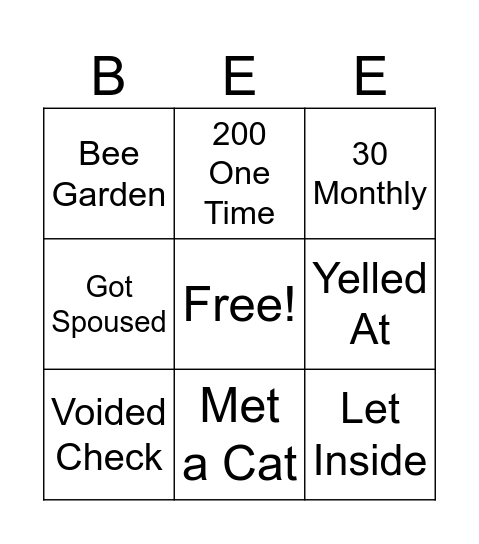 🐝 Bingo Card