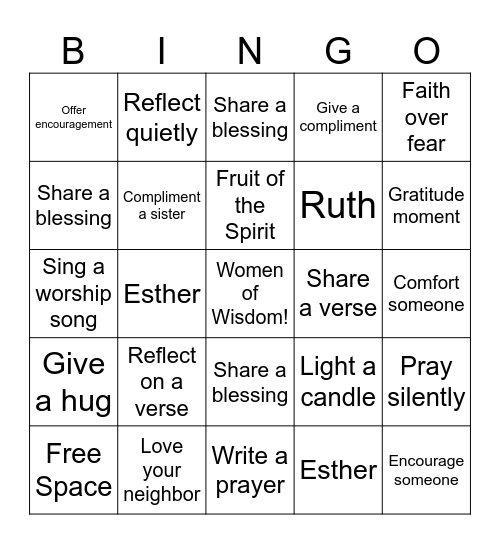 BLESSING BINGO Card