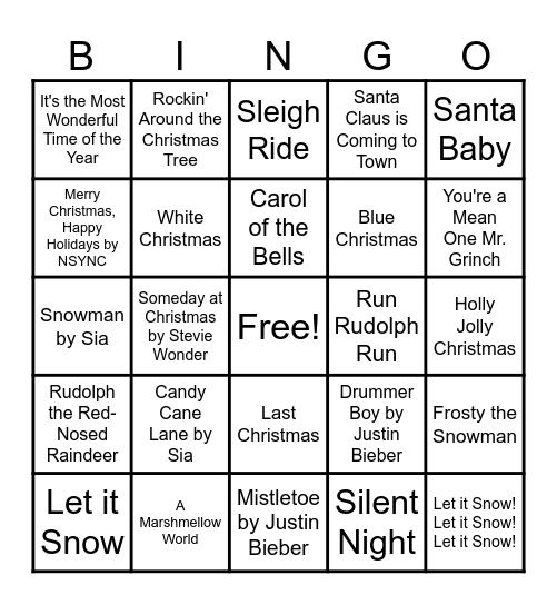 Christmas Bingo Card