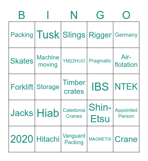 Magnetix Bingo Card