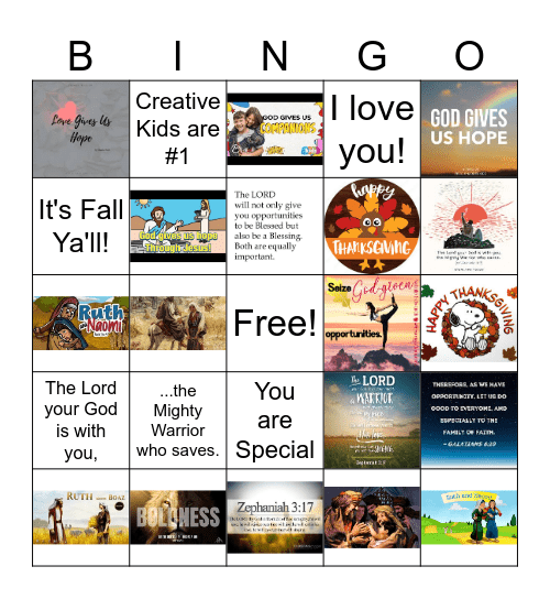 Unsung Heroes Bingo Card