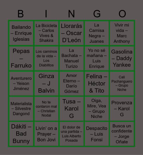ALEJOS CLUB Bingo Card