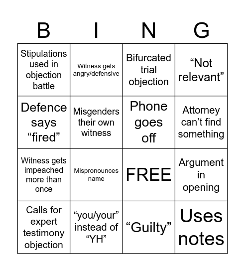 EMPIRE ‘25 BINGO Card