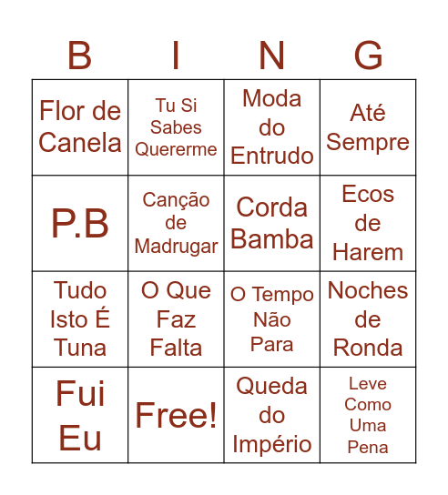 TUNAFE Bingo Card