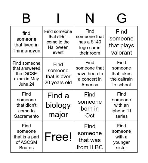 BurSa Bingo Card