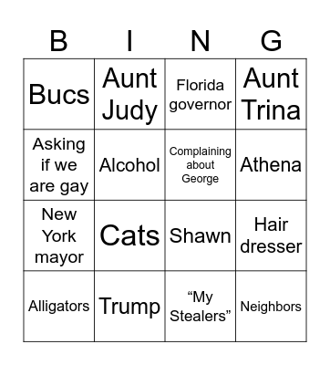 Things grandma says Bingo Card