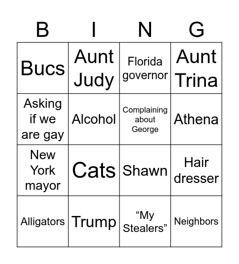 Things grandma says Bingo Card