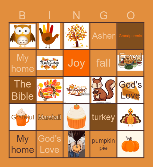 THANKSGIVING BINGO Card