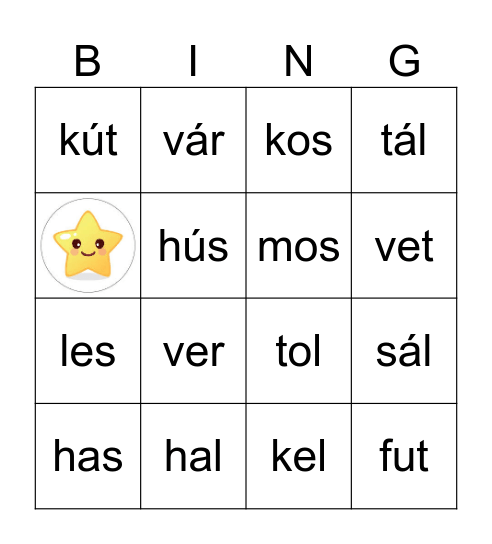 Tudok olvasni Bingo Card