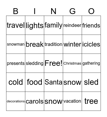 Winter Bingo Card