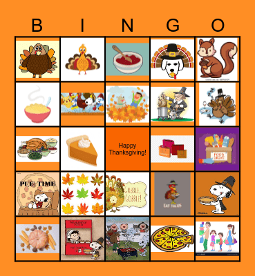 Thanksgiving Bingo Card
