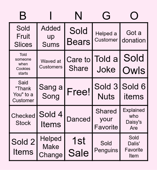 Troop 730: Sweets & Treats BINGO Card