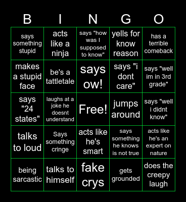 Ian Bingo Card