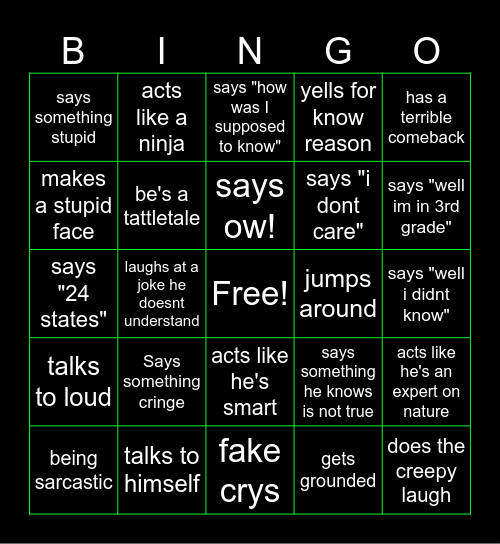 Ian Bingo Card