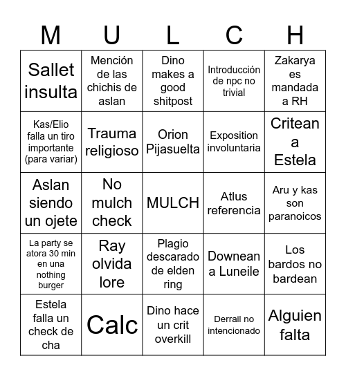 THE AURIC HUNT Bingo Card