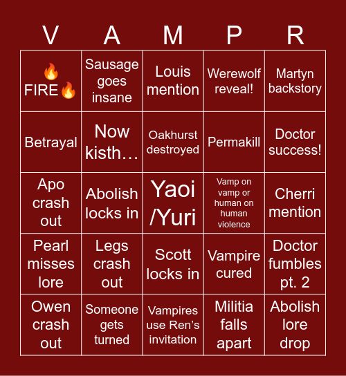 VSMP Ep. 7 Bingo Card