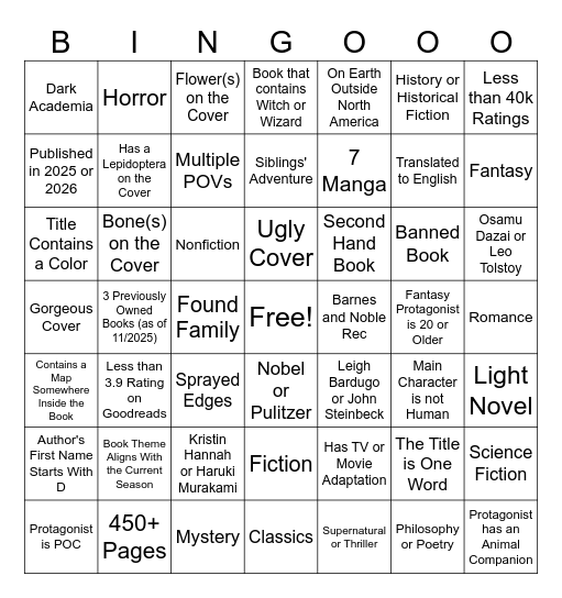 BOOK BINGO 2 Bingo Card