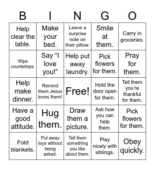 Love Bingo Card