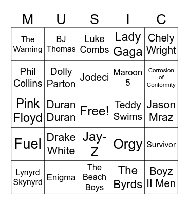 Music_11082025 Bingo Card