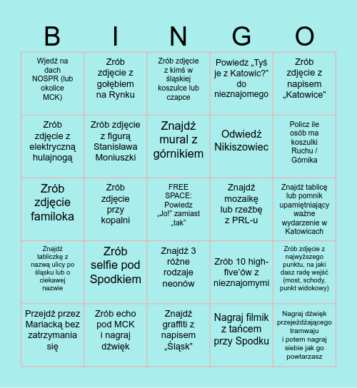 Katowice Chellenge L&N Bingo Card
