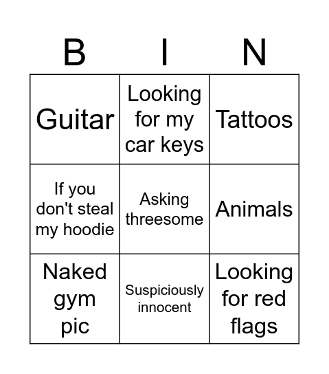 Hinge Bingo Card