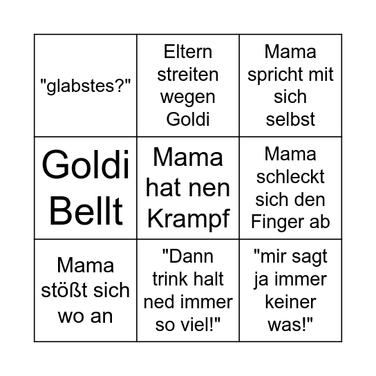 Mama BINGO Card